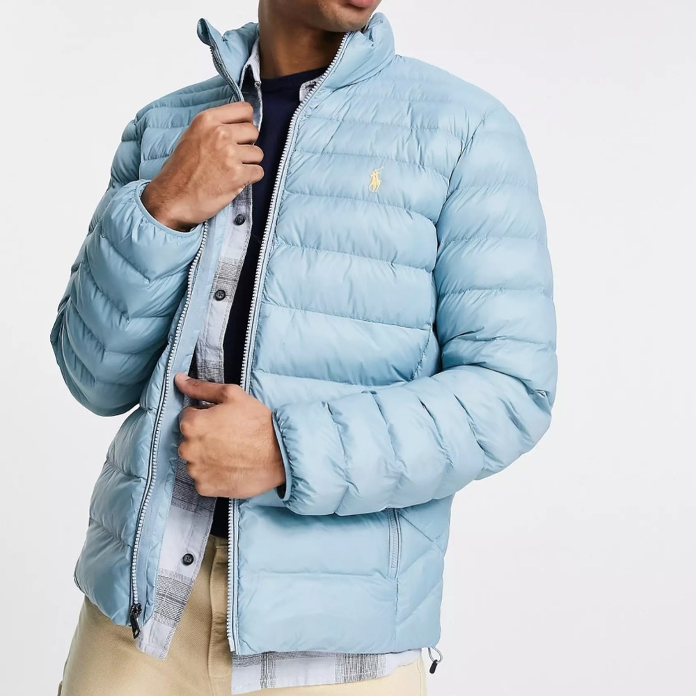 Pastel Blue Men’s Ralph Lauren Puffer Jacket